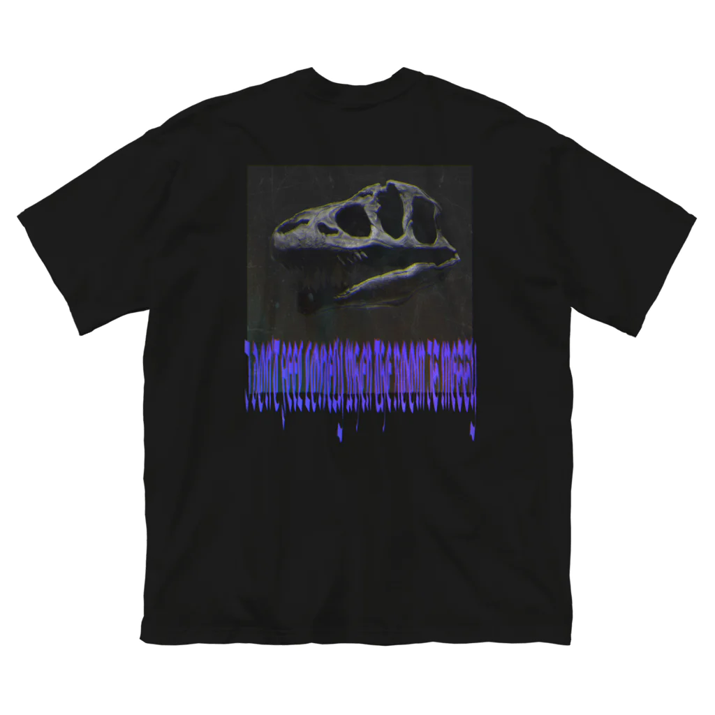 nattoooのアロサウルス　ブラック ビッグシルエットTシャツ