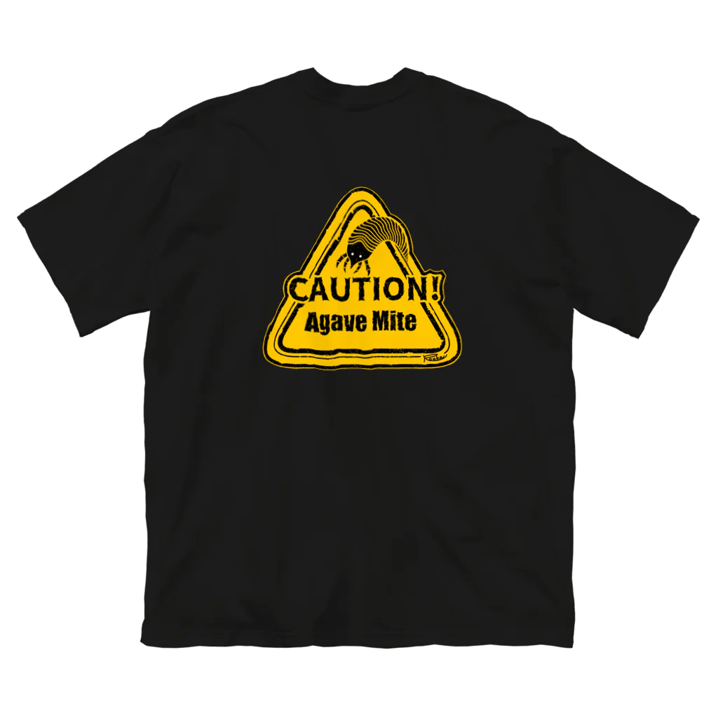 ROUKAの【CAUTION！Agave Mite】背面・カラー柄 Big T-Shirt
