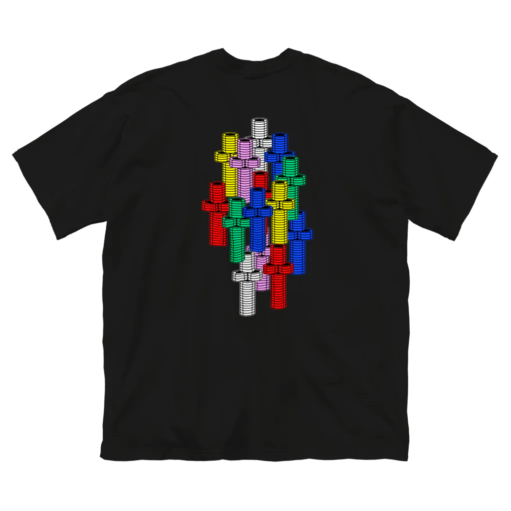 sting sting.410410のsting sting.Cross multicolor logo(BK) ビッグシルエットTシャツ