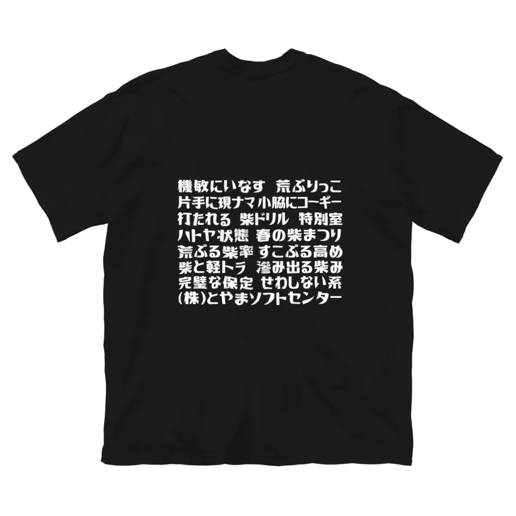 とやまソフトセンターの語録Tシャツ前後プリント Big T-Shirt