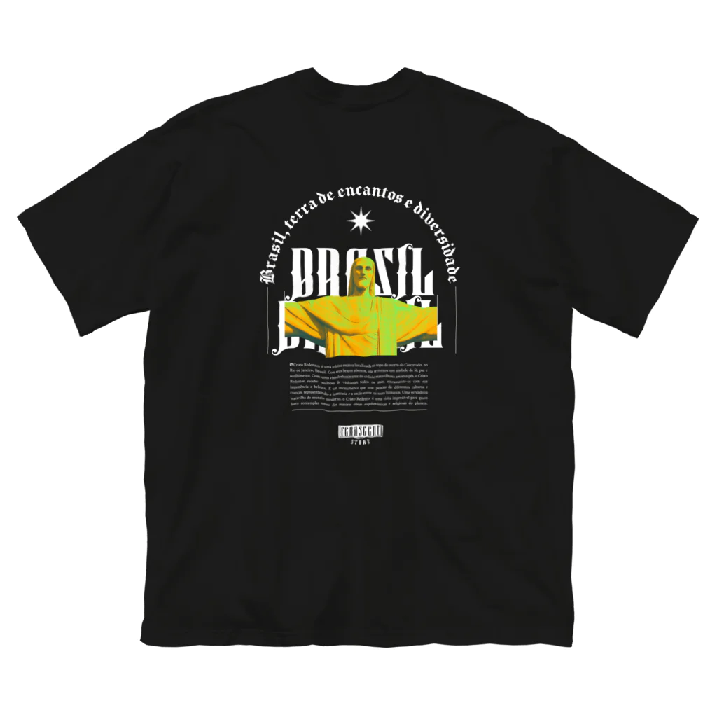 RENASCENTのストリートウェア BRASIL プリント T シャツ。 ビッグシルエットTシャツ