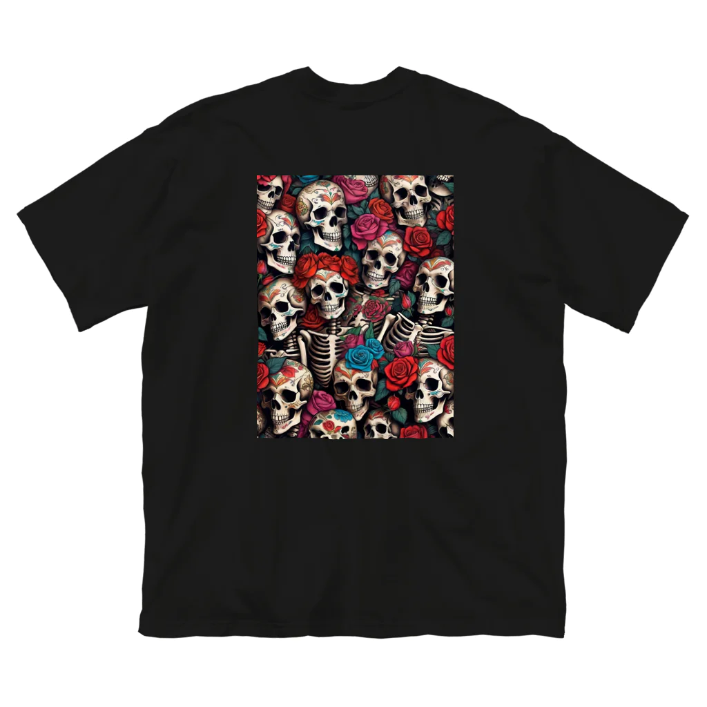 Skull sectionのドクロとばら ビッグシルエットTシャツ