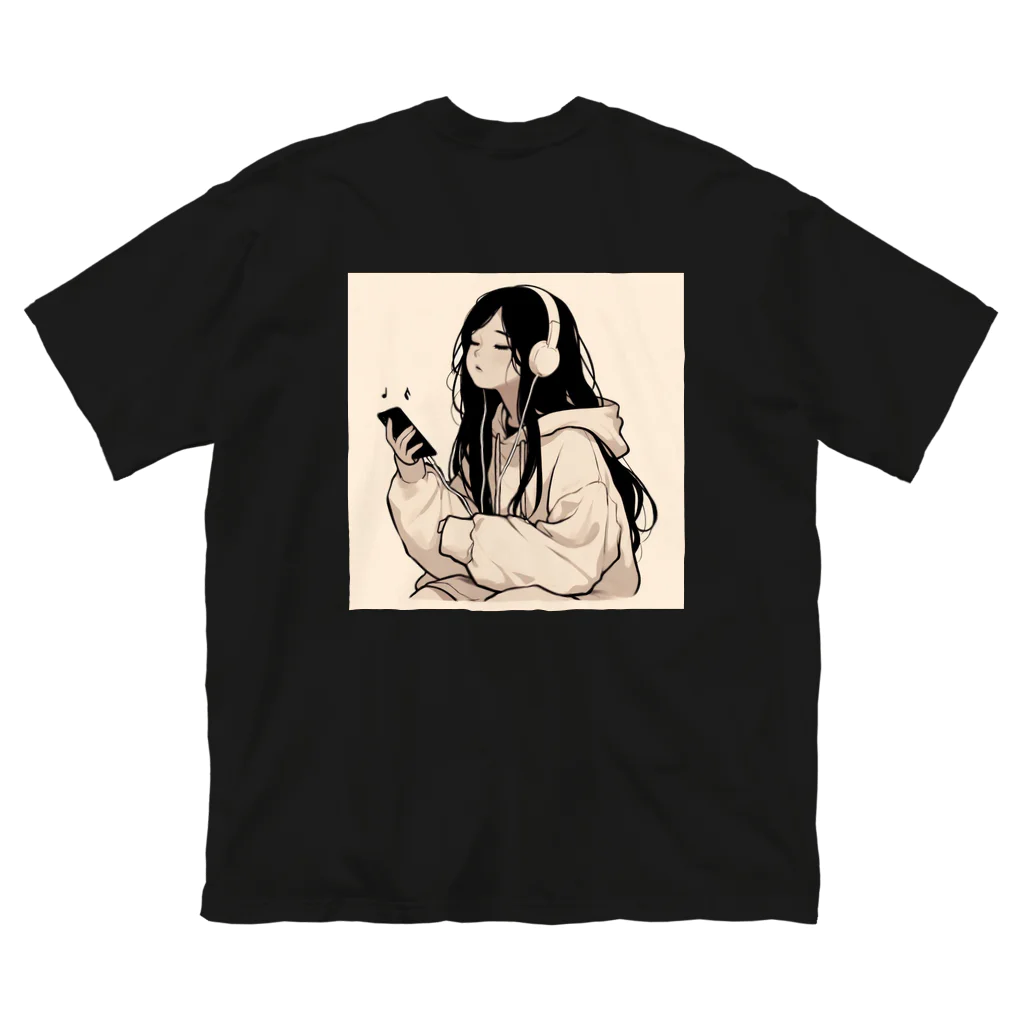 amechan0811のThe girl who listens to music2 ビッグシルエットTシャツ