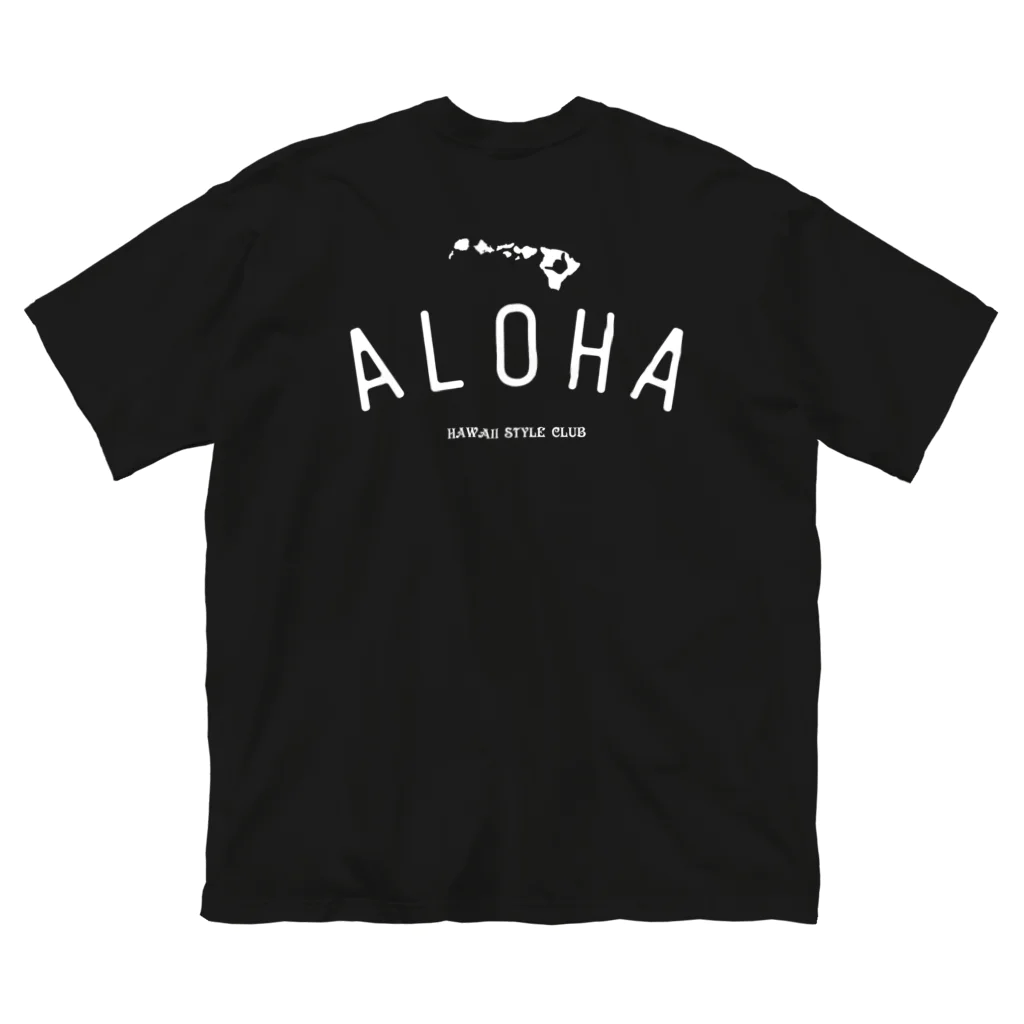 ハワイスタイルクラブの〔Back Print〕 ALOHA ISLANDS WHT LOGO ビッグシルエットTシャツ