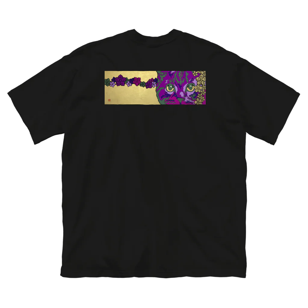 高井里華の【猫】【家紋】【桔梗】【紫】 Big T-Shirt