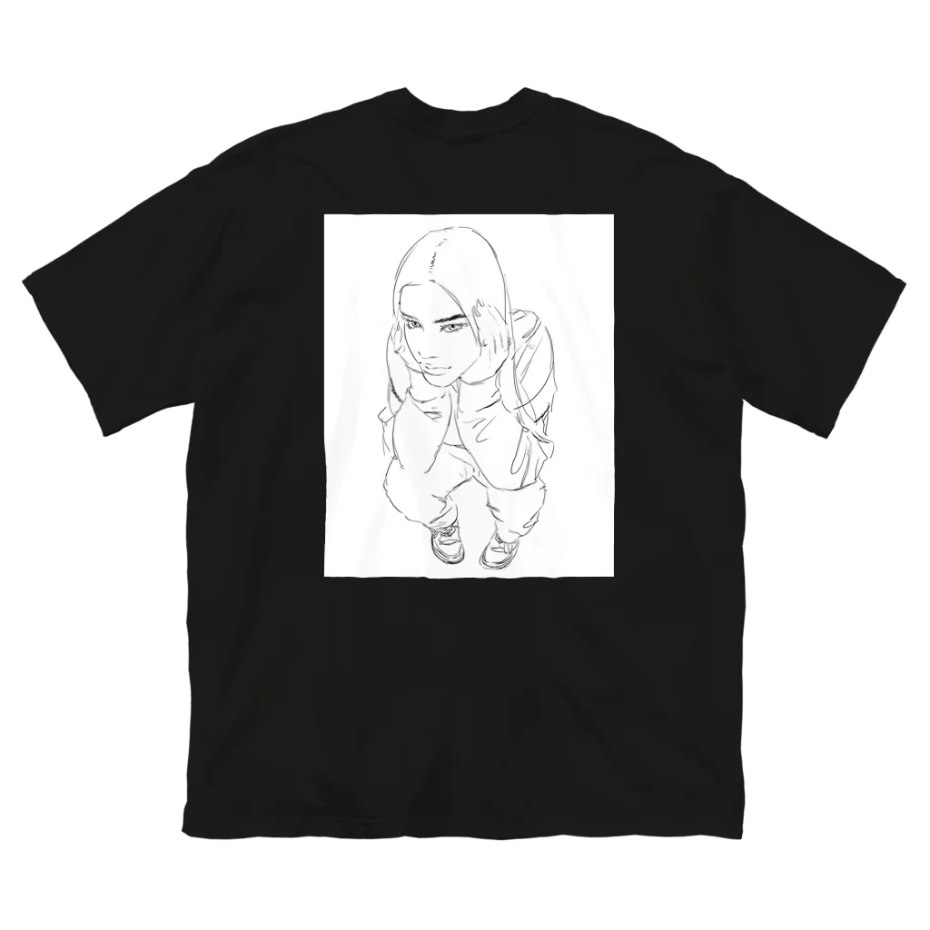 こまピペのdigital_5 black only ビッグシルエットTシャツ