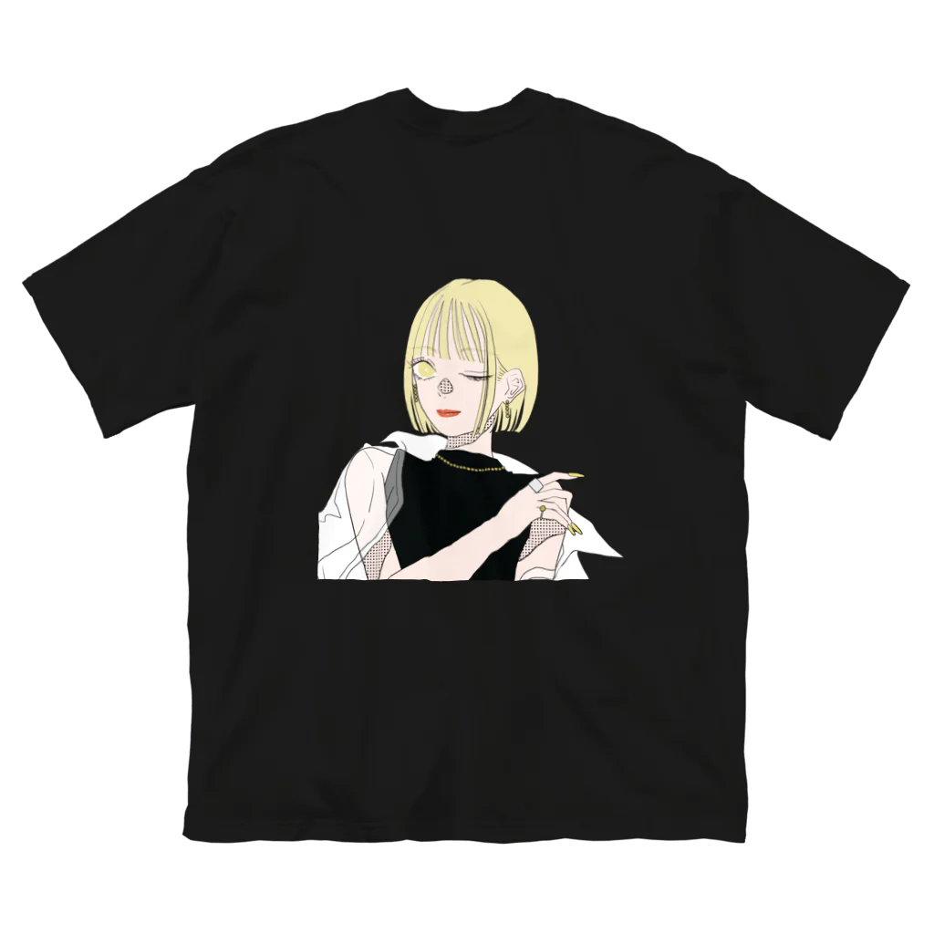 ikuRaのサマー・イエローガール(カラフル) ビッグシルエットTシャツ