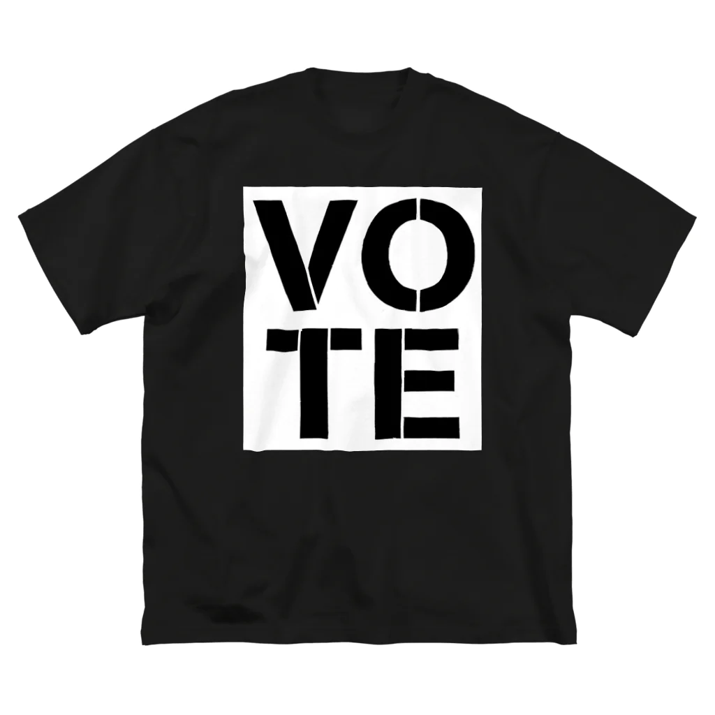 VOTE FOR YOUR RIGHTのVOTE FOR YOUR RIGHT　文字黒 ビッグシルエットTシャツ