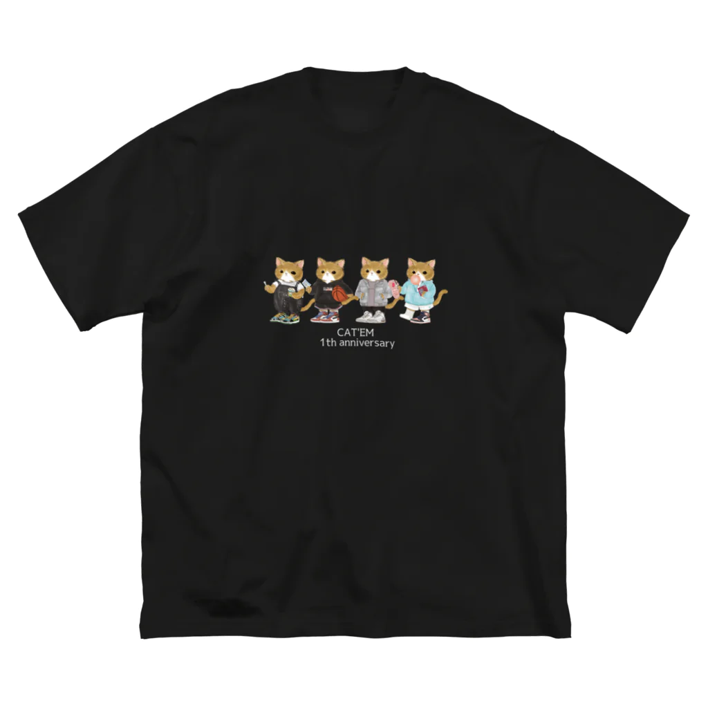 CAT'EM キャッテム　スニーカーを履いた猫のブランドの1th anniversary　スニーカーを履いた猫のブランド Big T-Shirt