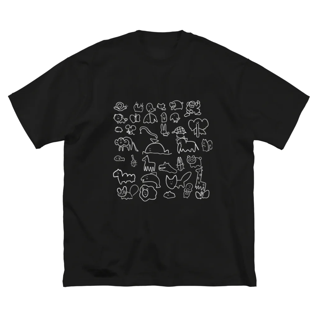 mouse_taroの見ないで描いたどうぶつ ビッグシルエットTシャツ