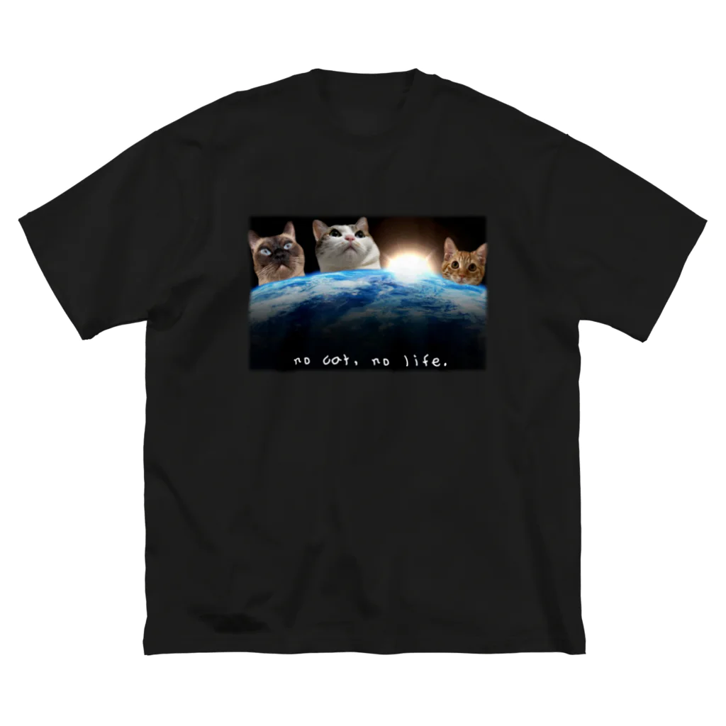 chii_shopの地球猫 ビッグシルエットTシャツ