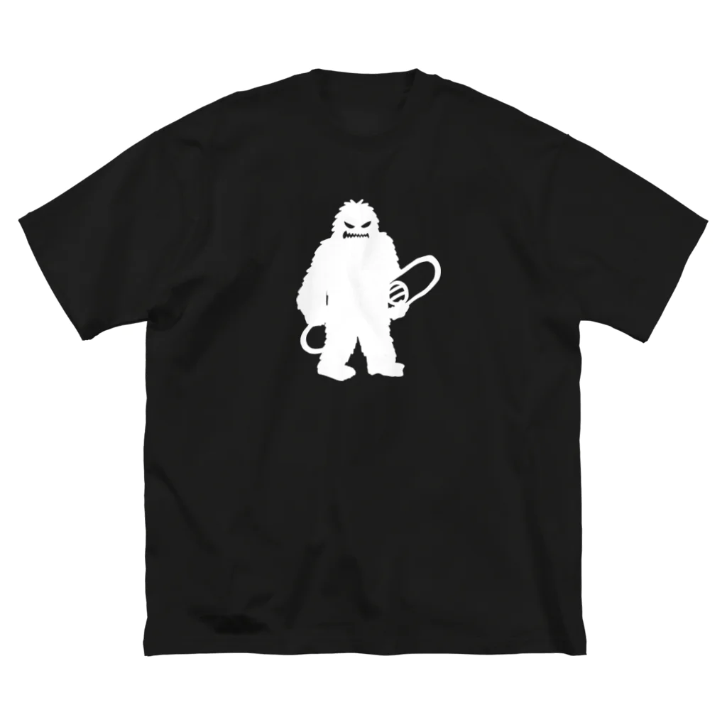 QUQU_WORKSのスノーボードを抱えるイエティ ホワイト Big T-Shirt