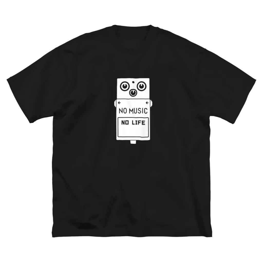 QUQU_WORKSのノーミュージックノーライフ エフェクターデザイン ホワイト Big T-Shirt