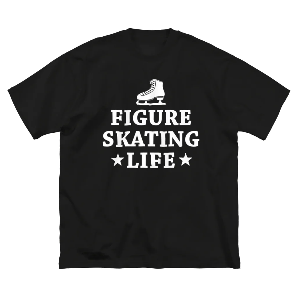 sports_tower スポーツタワーのフィギュアスケート・白・figure skating・グッズ・デザイン・フィギアスケート・#Tシャツ・ステップ・スピン・ジャンプ・スケート靴イラスト・技・男子・女子・かっこいい・かわいい・アイスダンス ビッグシルエットTシャツ