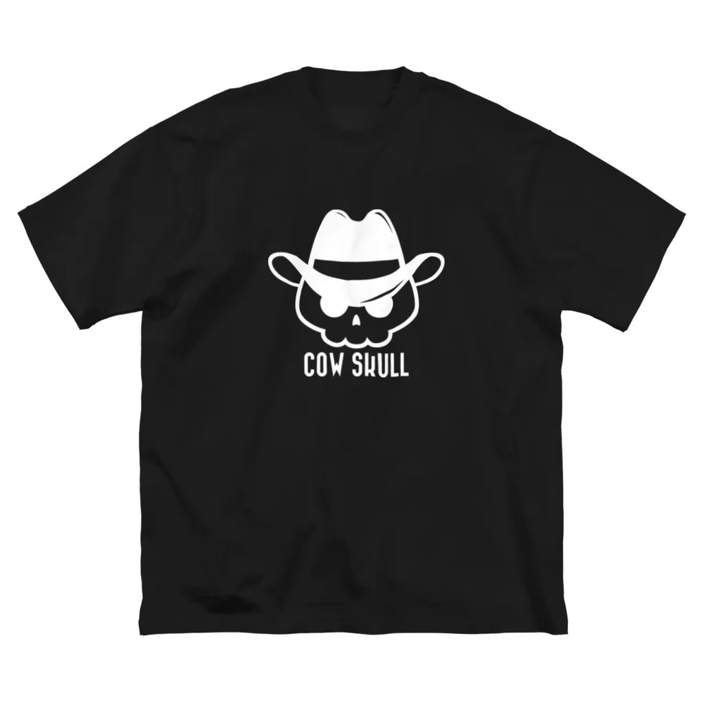 QUQU_WORKSのCOW SKULL テンガロンハットドクロ ホワイト Big T-Shirt