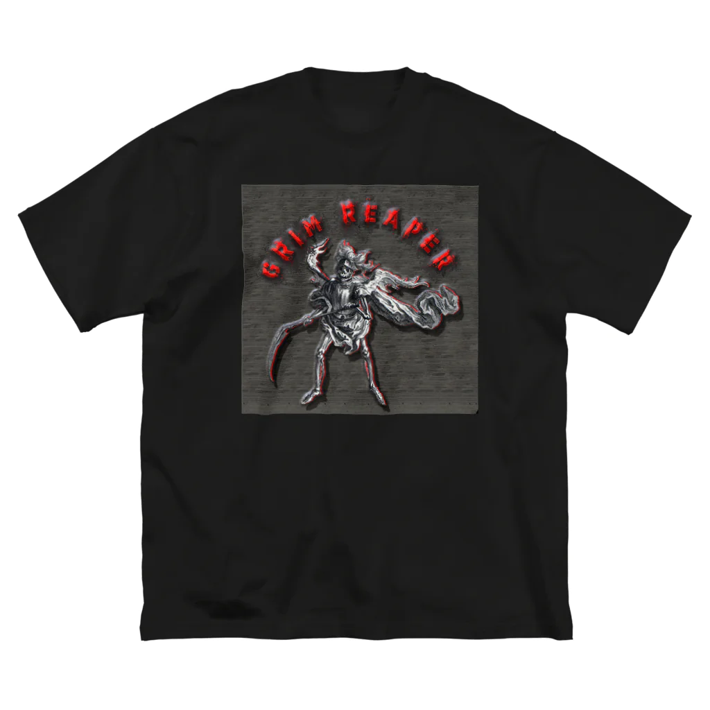 PALA's SHOP　cool、シュール、古風、和風、のGrim Reaperー鎧を着た死神 ビッグシルエットTシャツ