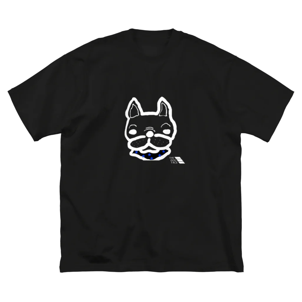 inunokoeのフレンチブルドッグ　THE FACE DOG（黒系） ビッグシルエットTシャツ