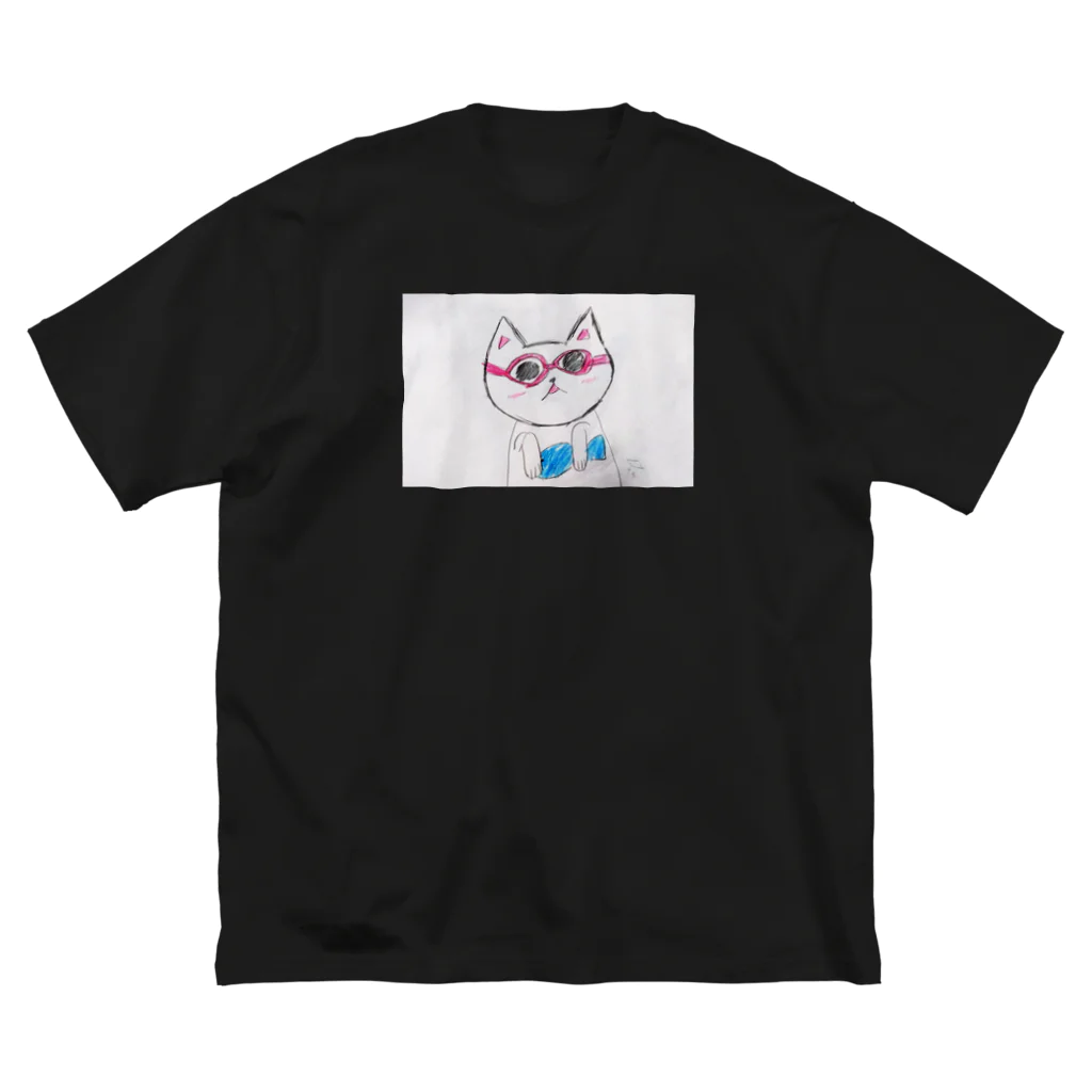 メッキーのメガネ猫 ビッグシルエットTシャツ