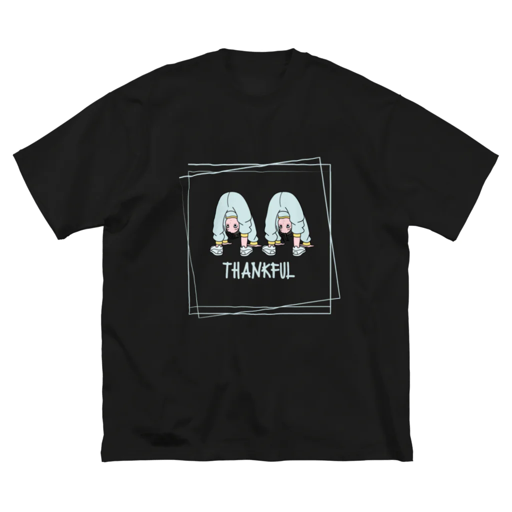 さやりさチャンネルのビッグTシャツ〝THANKFULシリーズ〟【SAYARISA×hoppeコラボアイテム】 Big T-Shirt