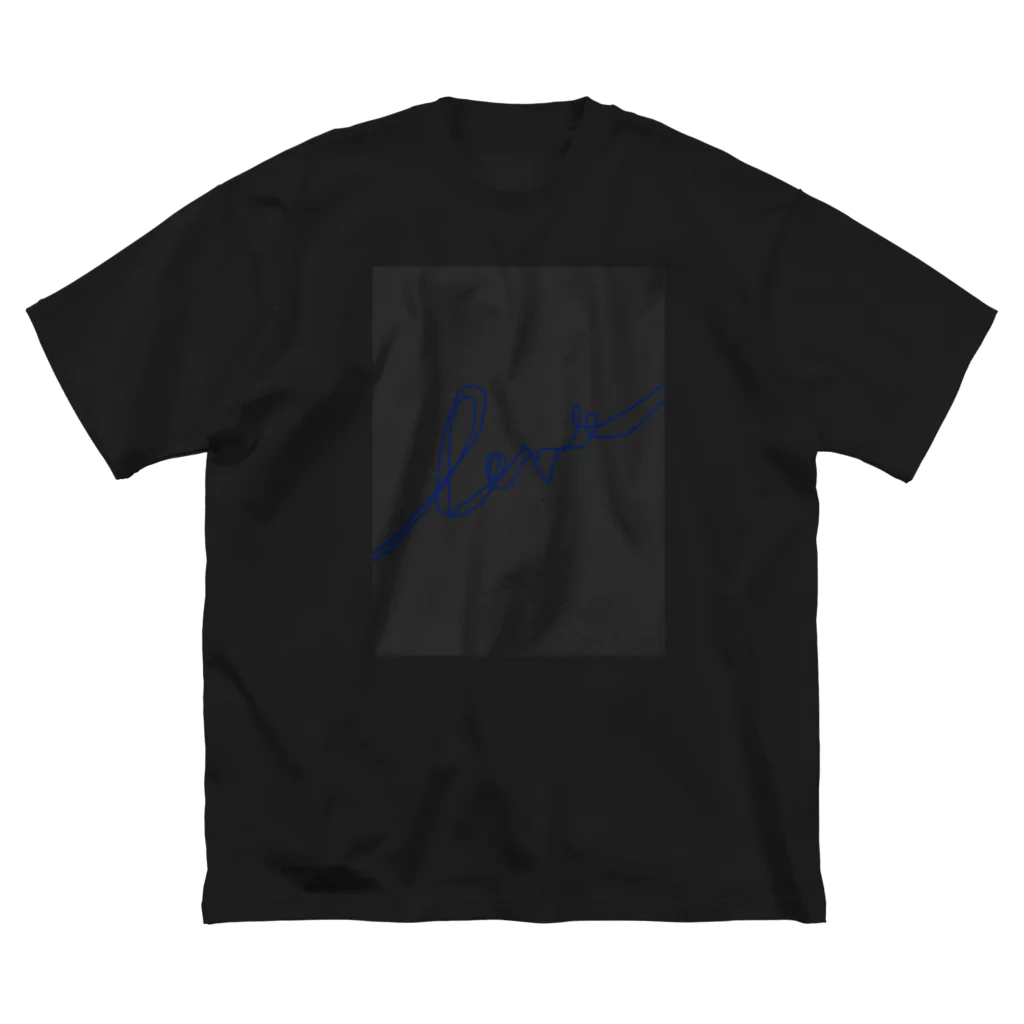 rilybiiのBlue LogoArt × Charcoal ビッグシルエットTシャツ