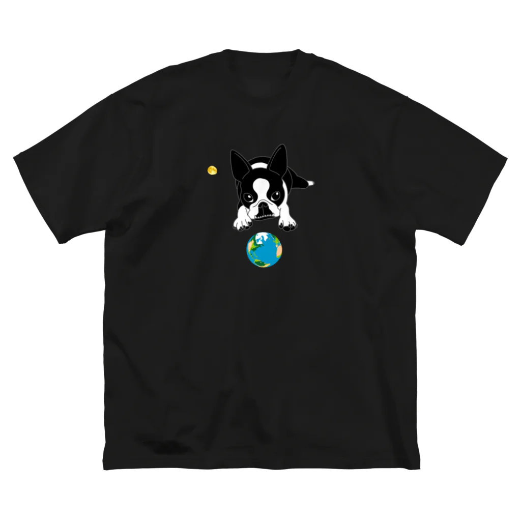 コチ(ボストンテリア)のボストンテリア(地球と月)[v2.8k] Big T-Shirt