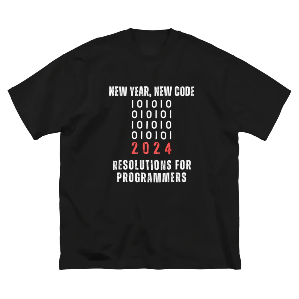 奏桃服店のNew Year, New Code: 2024 Resolutions for Programmers ビッグシルエットTシャツ