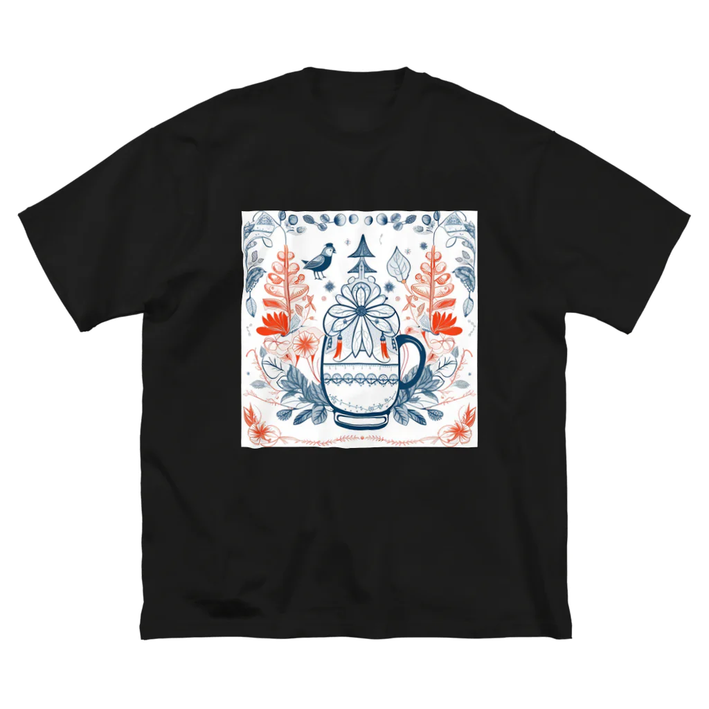 (っ◔◡◔)っ ♥ Le Petit Trésor ♥の花の詩カップ(The Flower Poetry Cup) ビッグシルエットTシャツ