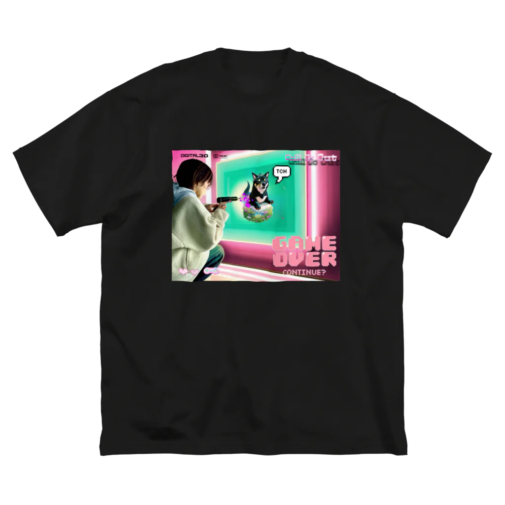 Mameshi8のマメ柴チルちゃん　レトロゲーム ビッグシルエットTシャツ