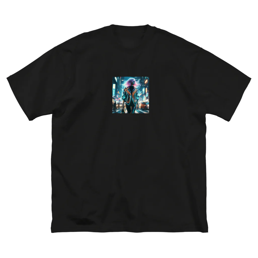 Harukiworksのネオンガール Big T-Shirt