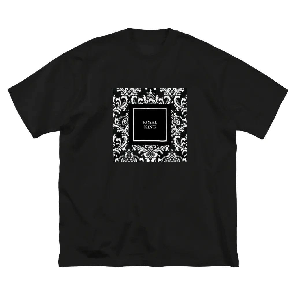 ROYAL PrincessのROYAL KINGダマスク柄BLACK ビッグシルエットTシャツ