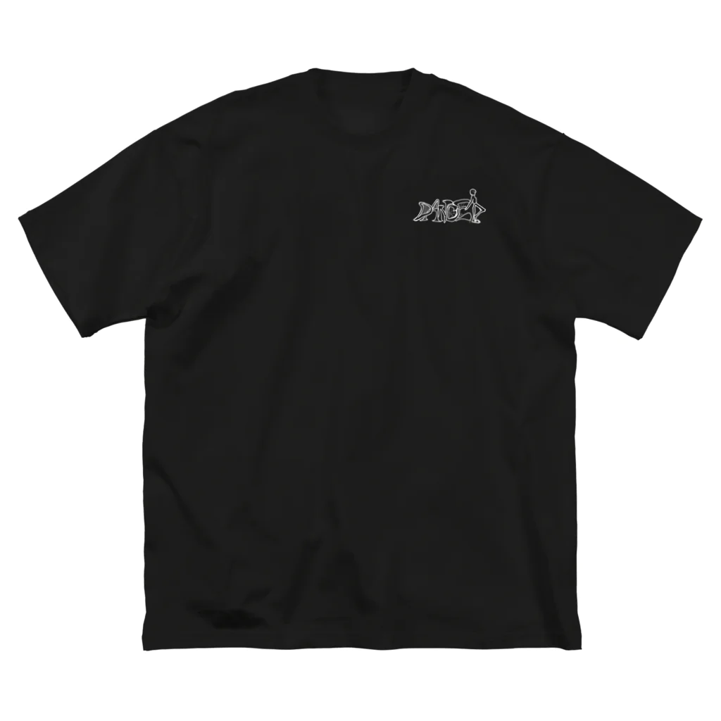 Ussy_0410の舞-Mai- 書道バックプリントTシャツ　ブラック 루즈핏 티셔츠