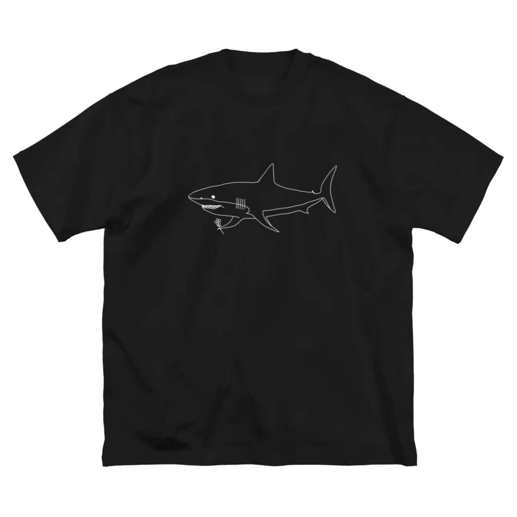 ずまの優しいサメ（白） ビッグシルエットTシャツ
