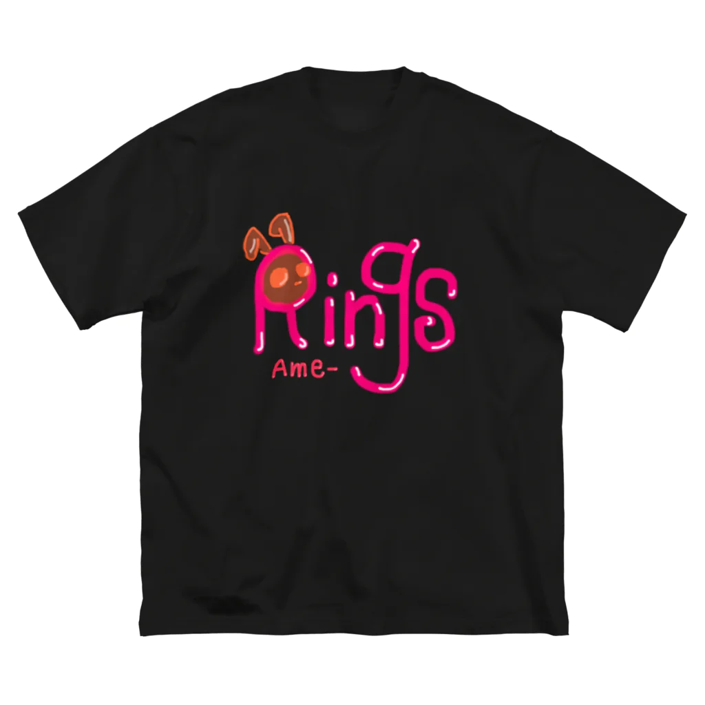 Ame-Ringsのロゴ(ピンク) ビッグシルエットTシャツ