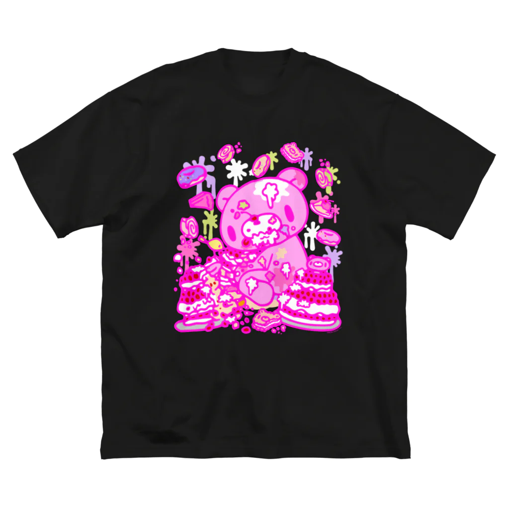 CHAX COLONY imaginariの【各10点限定】いたずらぐまのグル〜ミ〜(8/special2/pink×blackback) Big T-Shirt