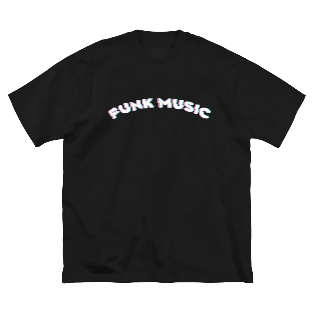 SANKAKU DESIGN STOREの赤青/青赤 やわらか FUNK MUSIC。 白 ビッグシルエットTシャツ