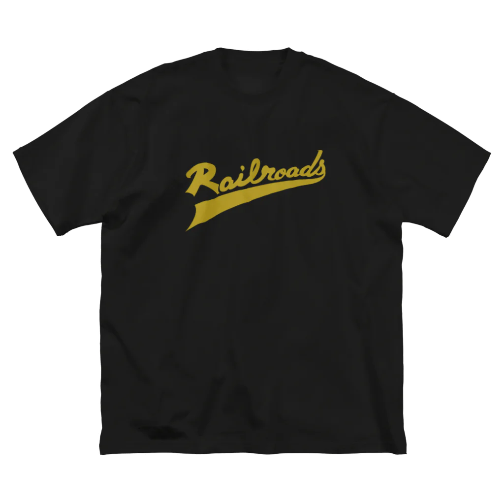 PoooompadoooourのRailroadsロゴタイプ　きいろ ビッグシルエットTシャツ