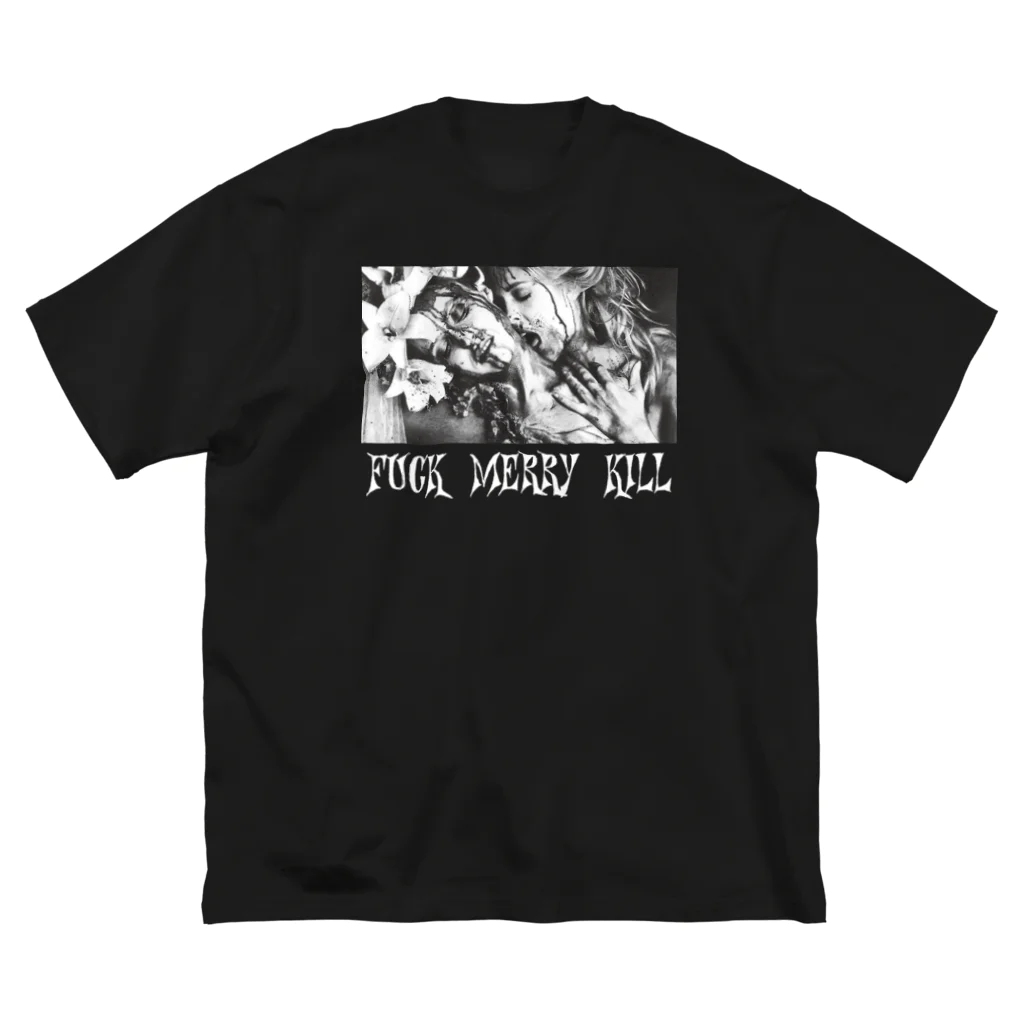 YOUJIN -ART GALLERY-のFUCK MERRY KILL PHOTO ビッグシルエットTシャツ