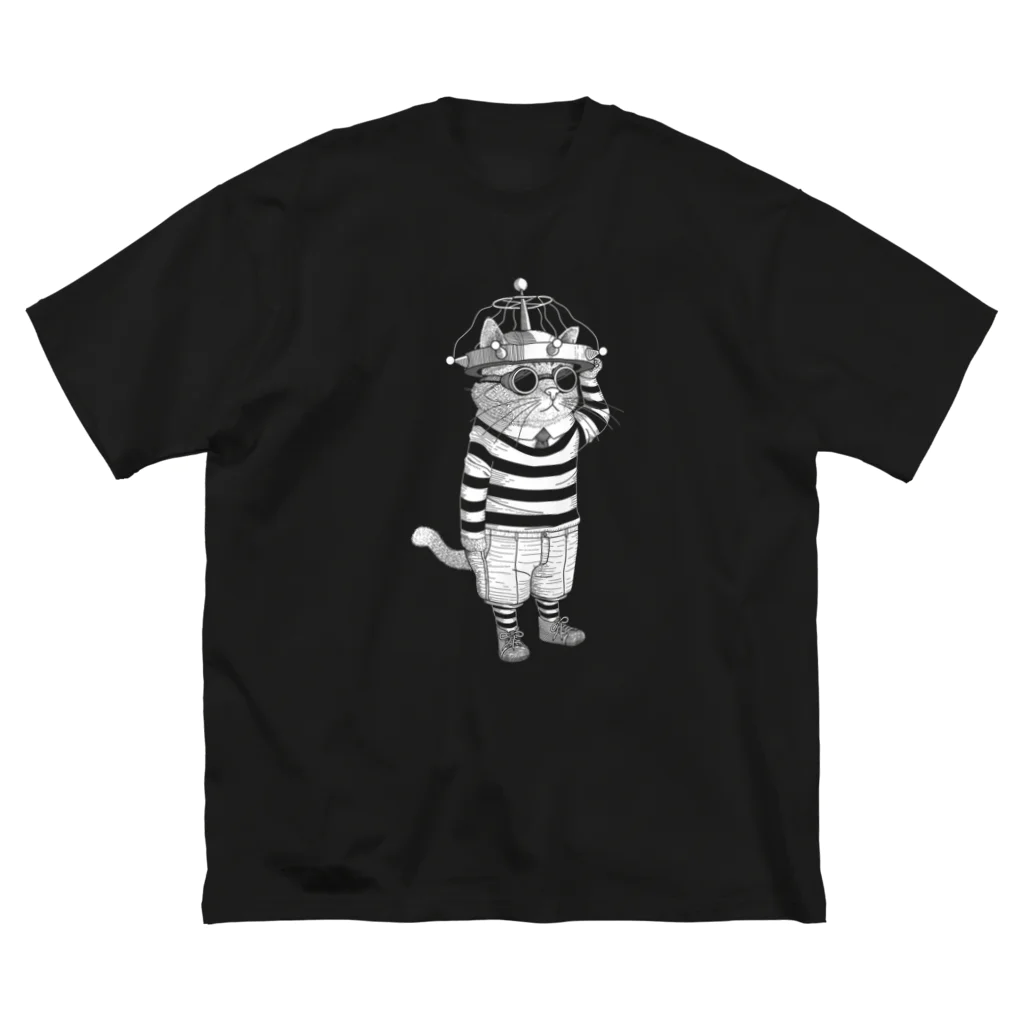 llotollのＥＳＰハットをかぶった猫（白） Big T-Shirt