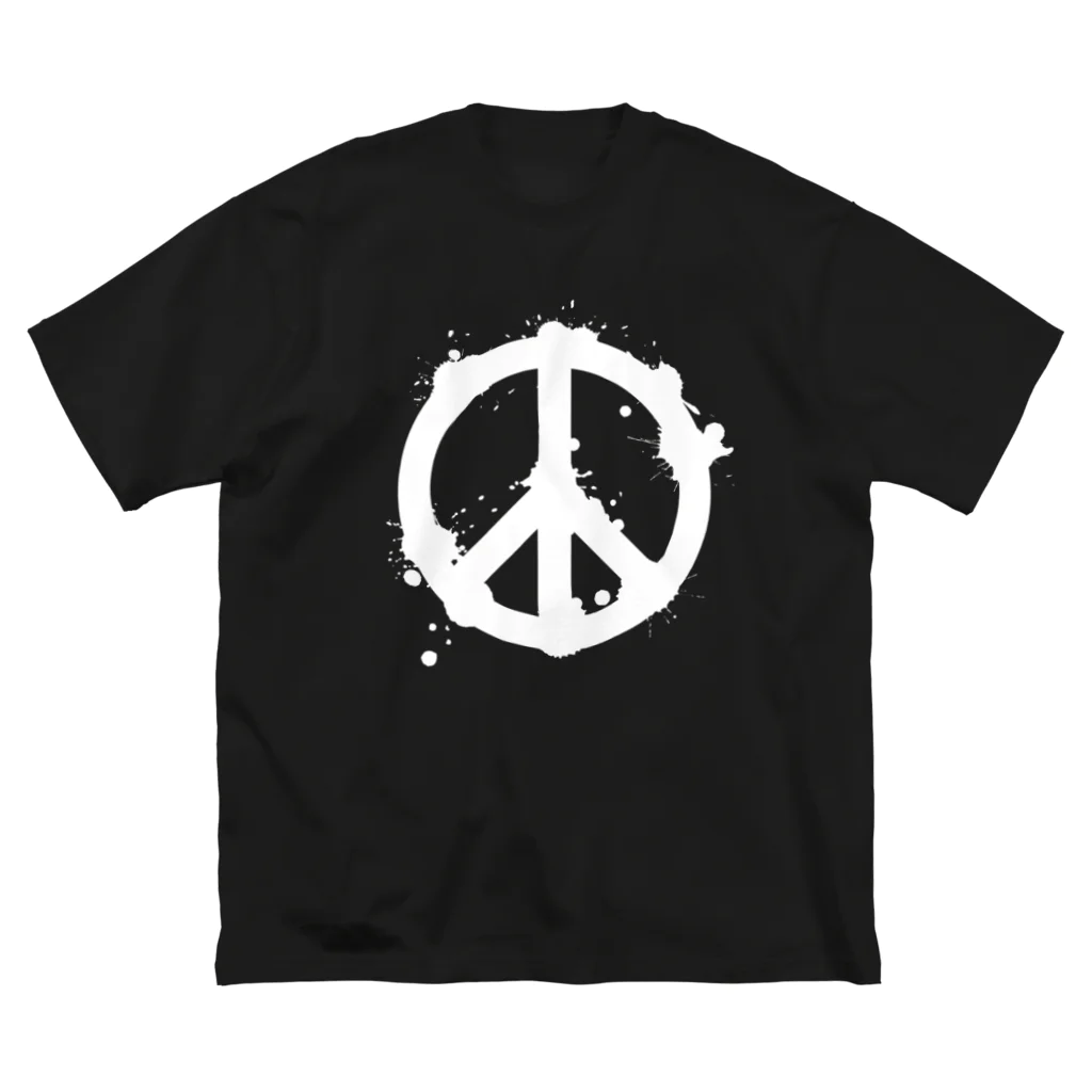 DRIPPEDのDRIPPING PEACE MARK 白ロゴ ビッグシルエットTシャツ