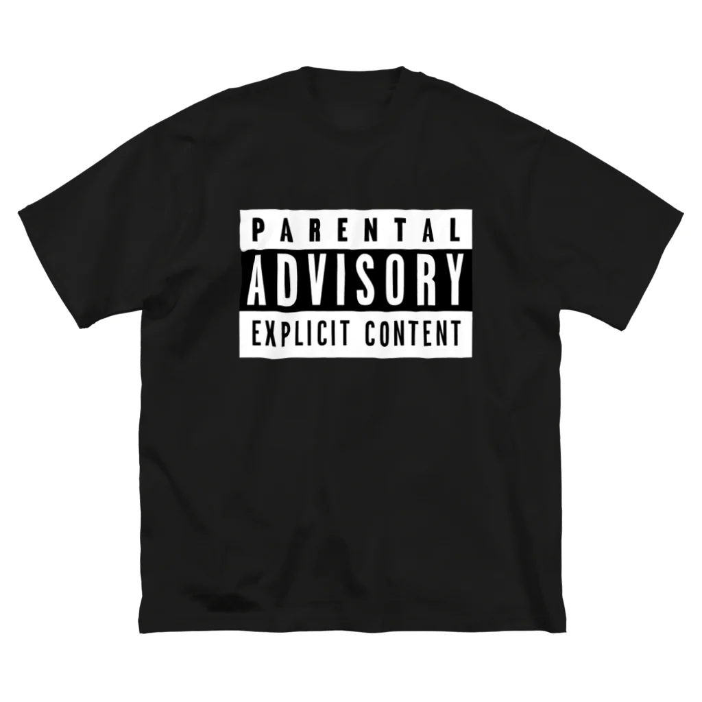 DRIPPEDのPARENTAL ADVISORY 白黒 反転色ロゴTシャツ Big T-Shirt