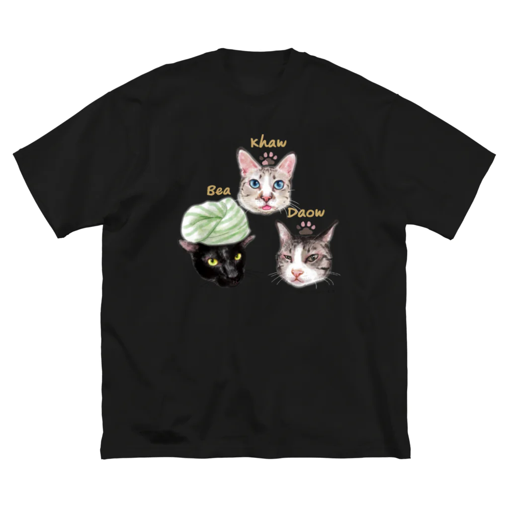なにぬ猫-YAの＜うちの子＋にくきゅう＊ポートレート＞KHAW & DAOW＆BEA Big T-Shirt