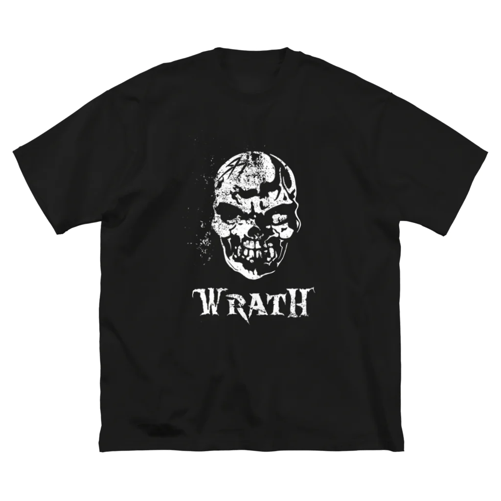 湘南の彫金屋 RuneSorceryの【WRATH SKULL】スカルデザイントップス ビッグシルエットTシャツ
