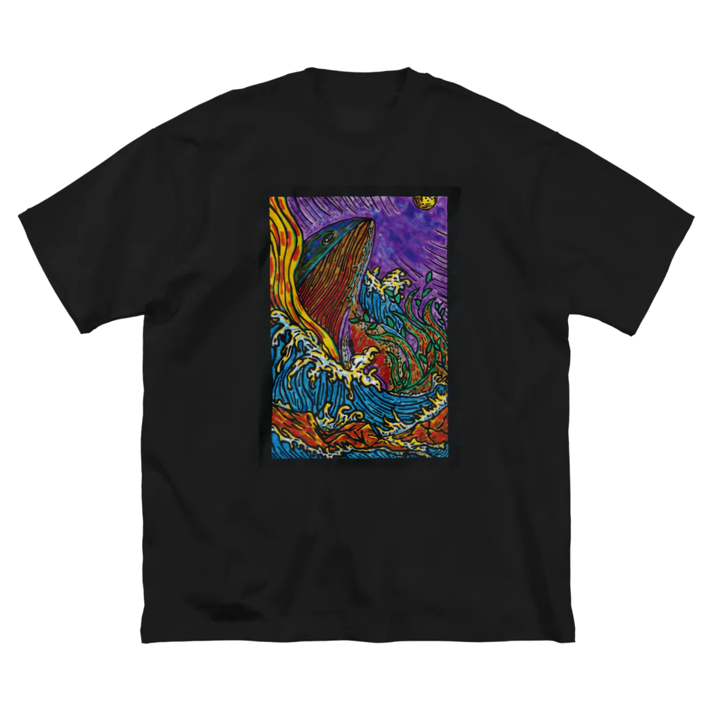 MUYU /  Animal ArtistのWhale Bound For The Moon Big T-Shirt