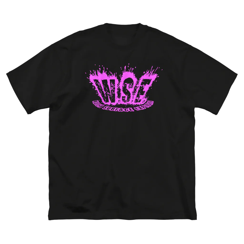 W.S.E.のWSEオリジナルロゴ　ピンクプリント ビッグシルエットTシャツ