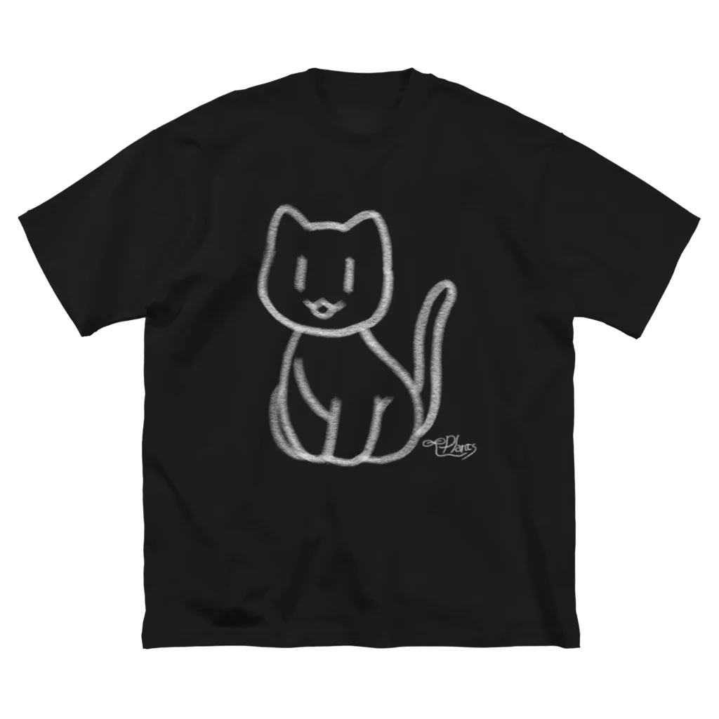 Plants〜ねこと柴犬〜のねこのTシャツ(黒) Big T-Shirt