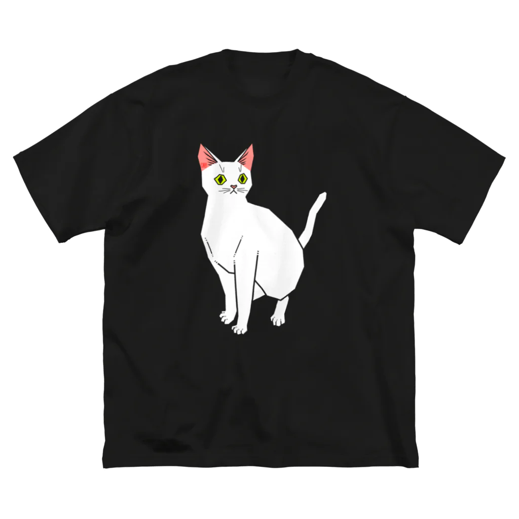 ねこの巣の白猫 ビッグシルエットTシャツ