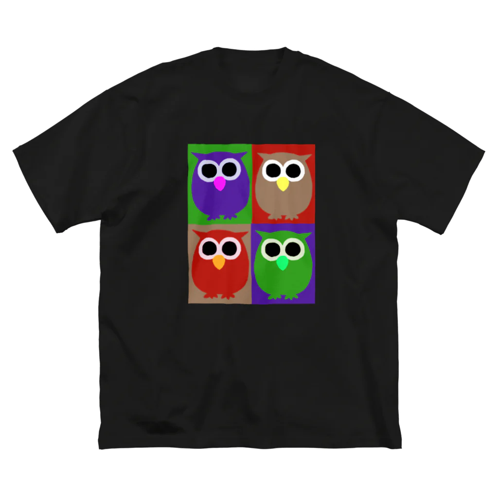 無責任に背中を押すぴぃたんのお店🦉のぴぃたん4変化 ビッグシルエットTシャツ