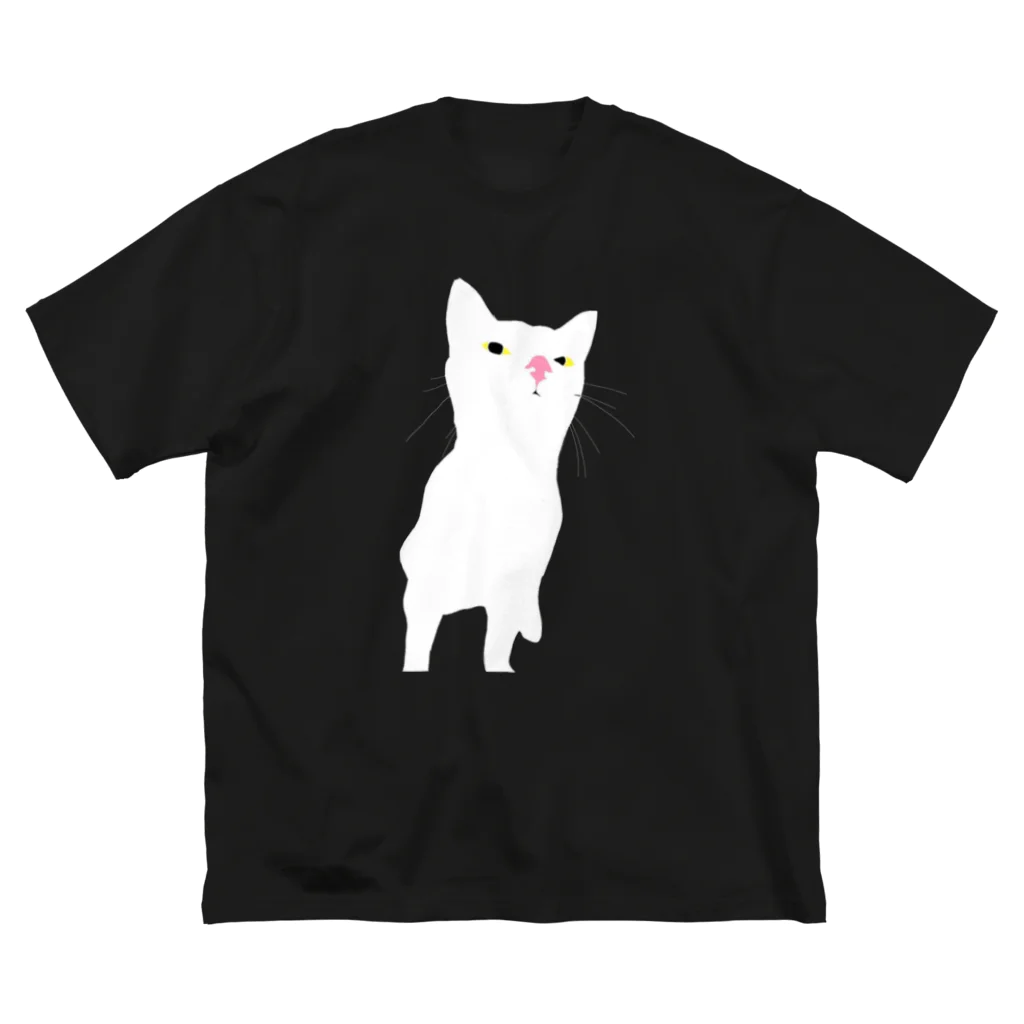 Rose Salonの白猫 シルエットTシャツ Big T-Shirt