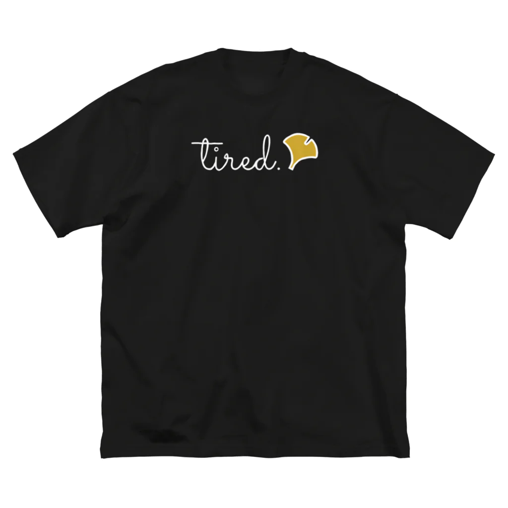 tired.の【オータム】ロゴBホワイト ビッグシルエットTシャツ