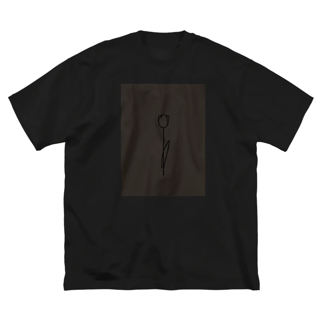 rilybiiの darkcharcoal chocolateBrown ビッグシルエットTシャツ